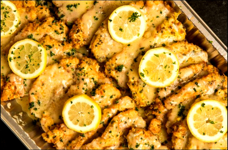 chicken francaise prepared for corporate catering event at Weehawken port imperial ave